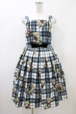 画像1: Emily Temple cute / Teddy Bear Tartanノースリーブワンピース  オフ白 H-26-05-09-1029-ET-OP-KB-ZH (1)