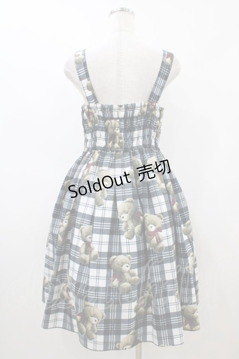 画像2: Emily Temple cute / Teddy Bear Tartanノースリーブワンピース  オフ白 H-26-05-09-1029-ET-OP-KB-ZH (2)