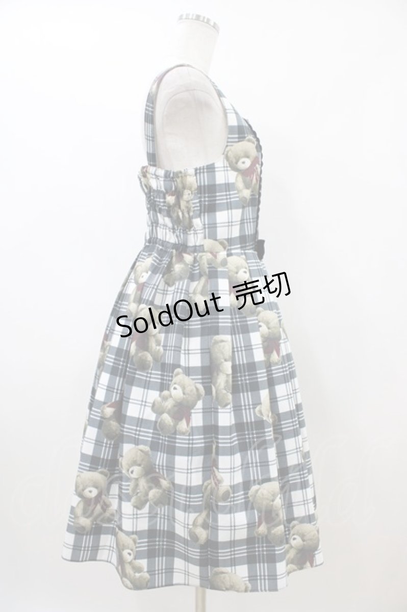 画像3: Emily Temple cute / Teddy Bear Tartanノースリーブワンピース  オフ白 H-26-05-09-1029-ET-OP-KB-ZH (3)