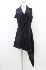画像1: BPN / ストライプ切替ロングZIPベスト  ブラック H-26-05-09-1055-GO-TO-KB-ZH (1)