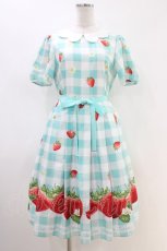 画像1: Emily Temple cute / ギンガムチェックBERRYワンピース  ミント H-26-05-09-1023-ET-OP-KB-ZH (1)