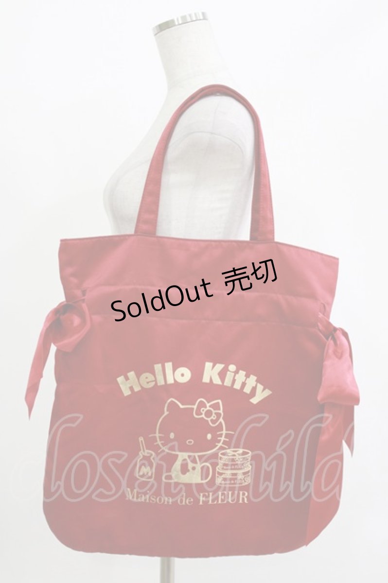 画像1: Maison de FLEUR / ハローキティコラボ/ダブルリボントートバッグ  レッド H-26-05-09-061-LO-BG-NS-ZH (1)