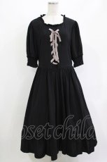 画像1: m petit by misako / AMレースアップワンピース LL ブラック H-26-05-09-012-LO-OP-NS-ZH (1)