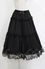 画像1: m petit by misako / サテンキリカエペチスカート L ブラック H-26-05-09-021-LO-SK-NS-ZH (1)