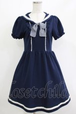 画像1: axes femme POETIQUE / セーラー襟カットチュニック M ネイビー H-26-05-09-024-AX-OP-NS-ZH (1)