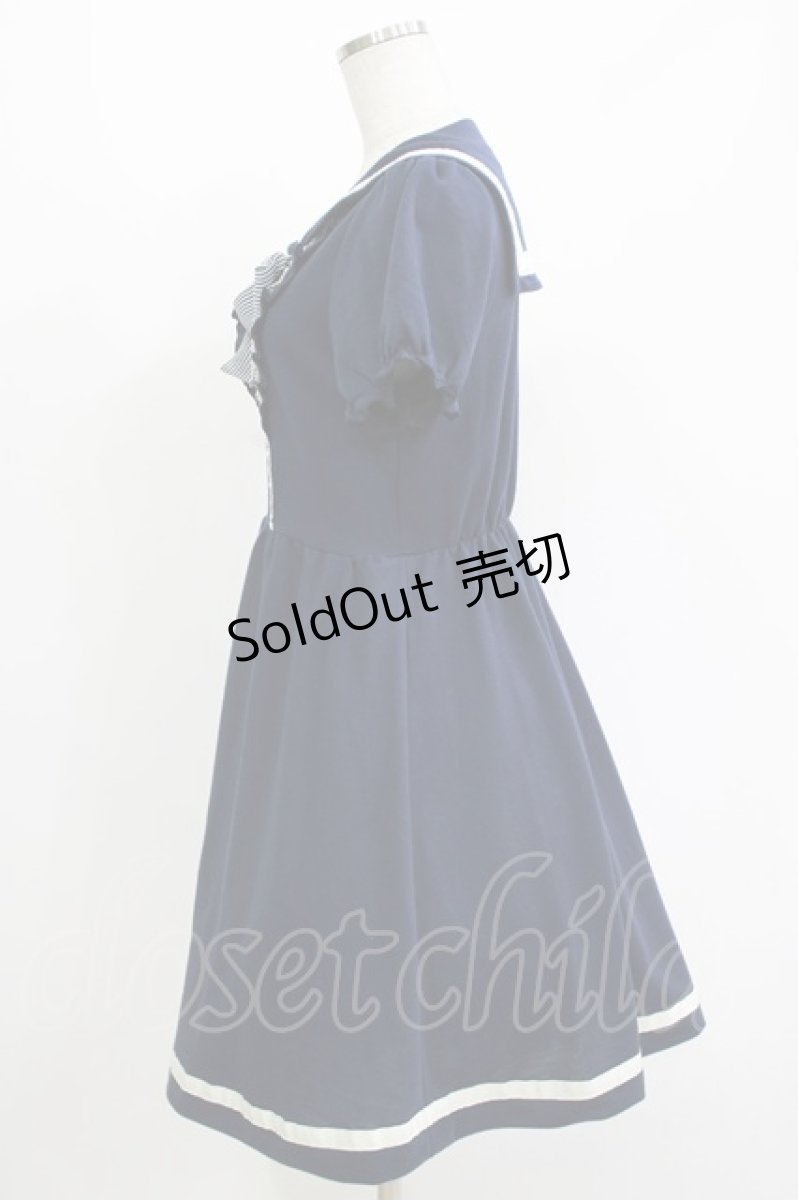 画像2: axes femme POETIQUE / セーラー襟カットチュニック M ネイビー H-26-05-09-024-AX-OP-NS-ZH (2)