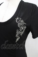 画像3: Ozz Croce / 刺繍半袖カットソー  黒 H-26-05-10-027-OO-TO-AK-ZH (3)