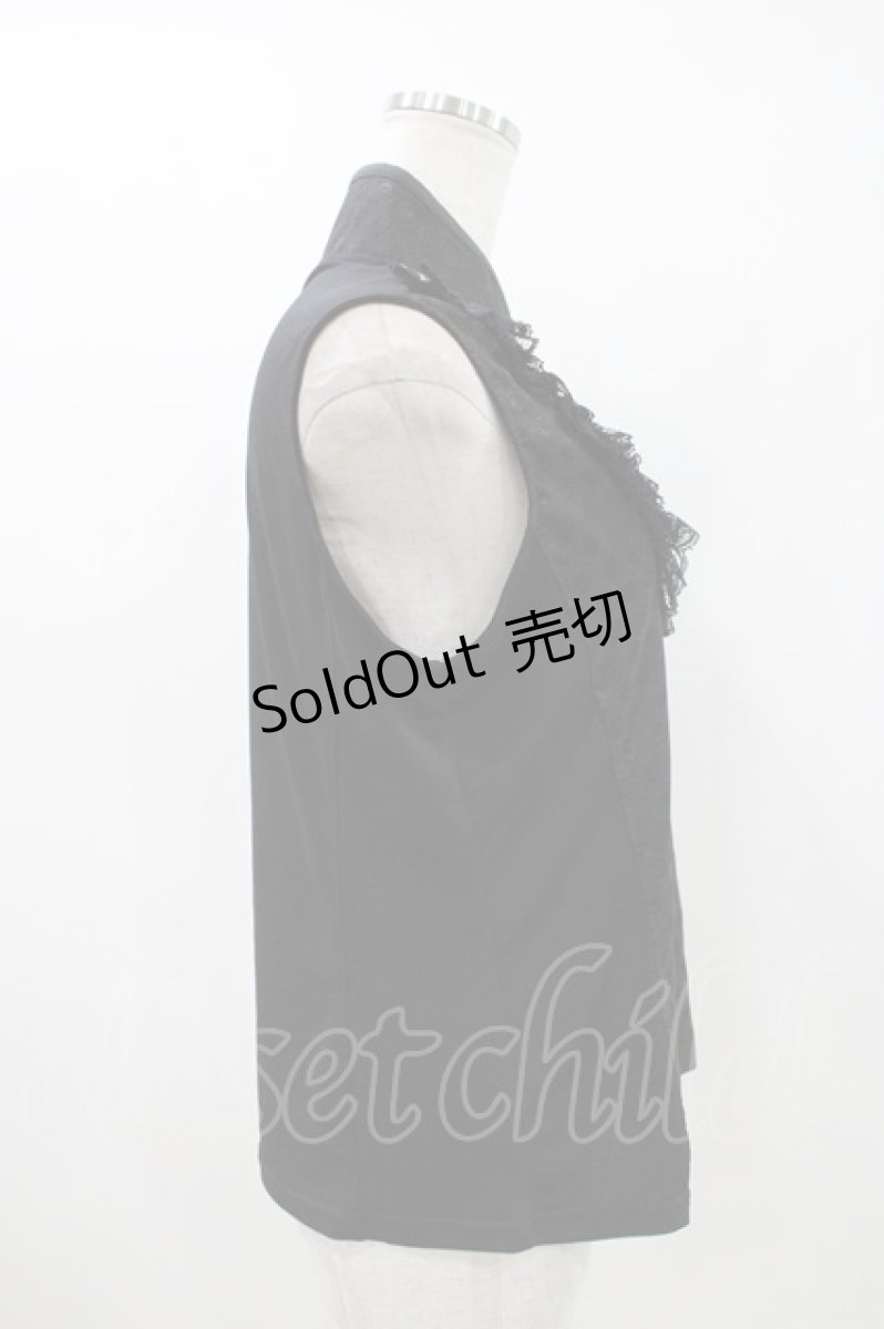 画像2: Qutie Frash / チャイナノースリーブトップス  黒 H-26-05-10-029-QU-TO-KB-ZH (2)