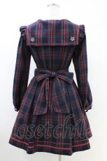 画像2: Secret Honey / セーラーチェックワンピース M ネイビー H-26-05-10-1030-CA-OP-NS-ZH (2)