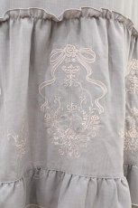 画像3: axes femme / リボンＸブーケ刺繍スカート F グレー H-26-05-10-1037-AX-SK-YZ-ZH (3)