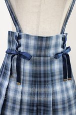 画像3: Secret Honey / レースアッププリーツ吊りスカート M ブルー H-26-05-10-1042-CA-SK-NS-ZH (3)