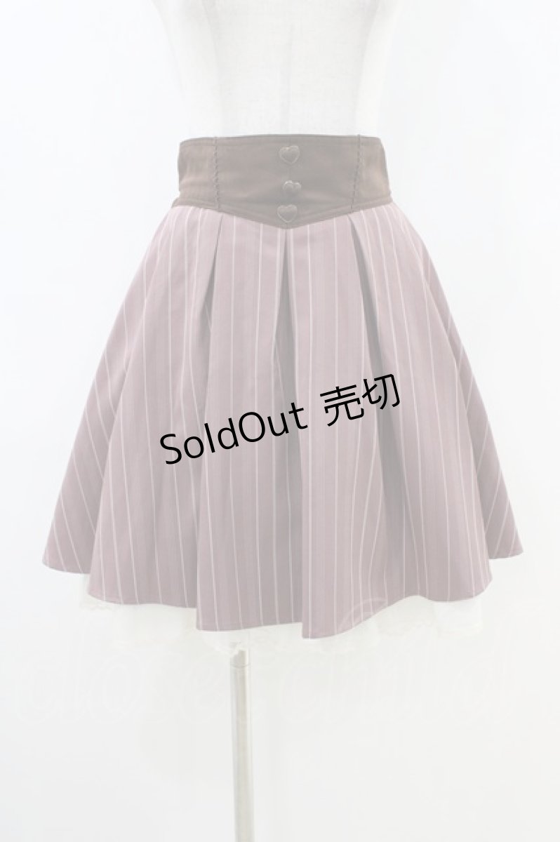 画像1: Secret Honey / コルセット風バッスルスカート M ピンク/ブラウン H-26-05-10-1045-CA-SK-NS-ZH (1)