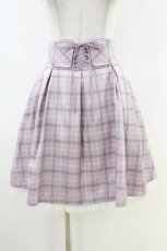 画像1: Secret Honey / コルセットバッスルチェック柄スカート M ラベンダー H-26-05-10-1046-CA-SK-NS-ZH (1)