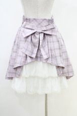 画像2: Secret Honey / コルセットバッスルチェック柄スカート M ラベンダー H-26-05-10-1046-CA-SK-NS-ZH (2)