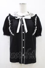 画像1: Secret Honey / レース襟ブラウス M ブラック/ホワイト H-26-05-10-1058-CA-TO-NS-ZH (1)