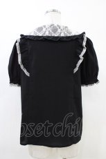 画像2: Secret Honey / レース襟ブラウス M ブラック/ホワイト H-26-05-10-1058-CA-TO-NS-ZH (2)