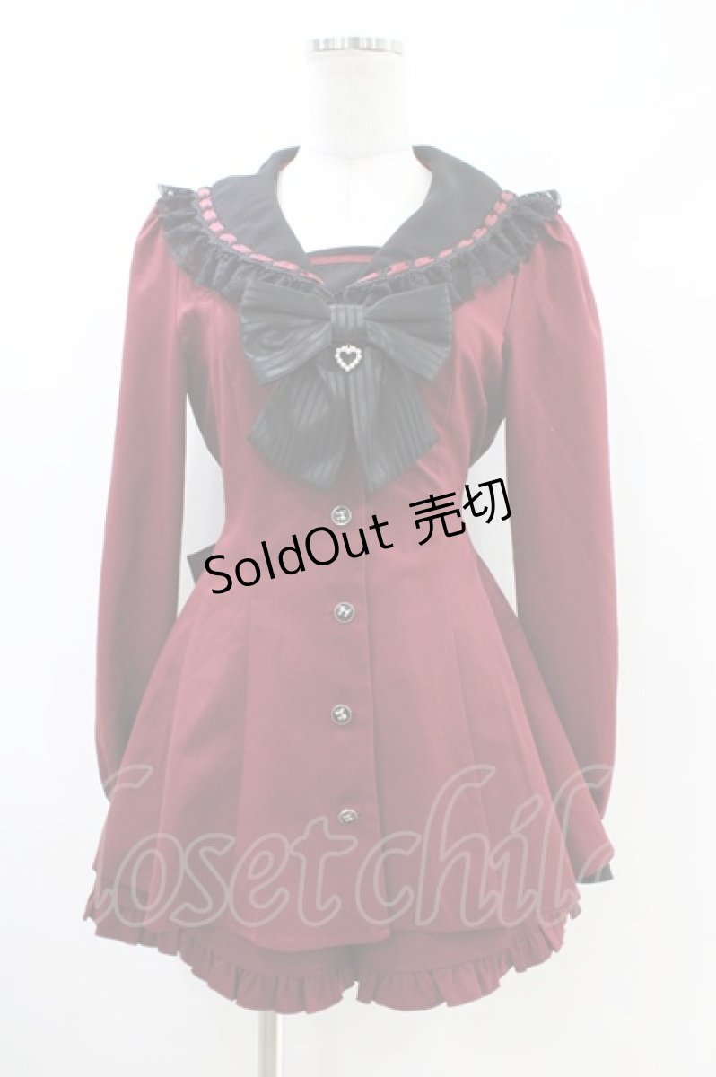 画像1: Secret Honey / セーラー襟セットアップ M ワイン H-26-05-10-1014-CA-OP-NS-ZH (1)