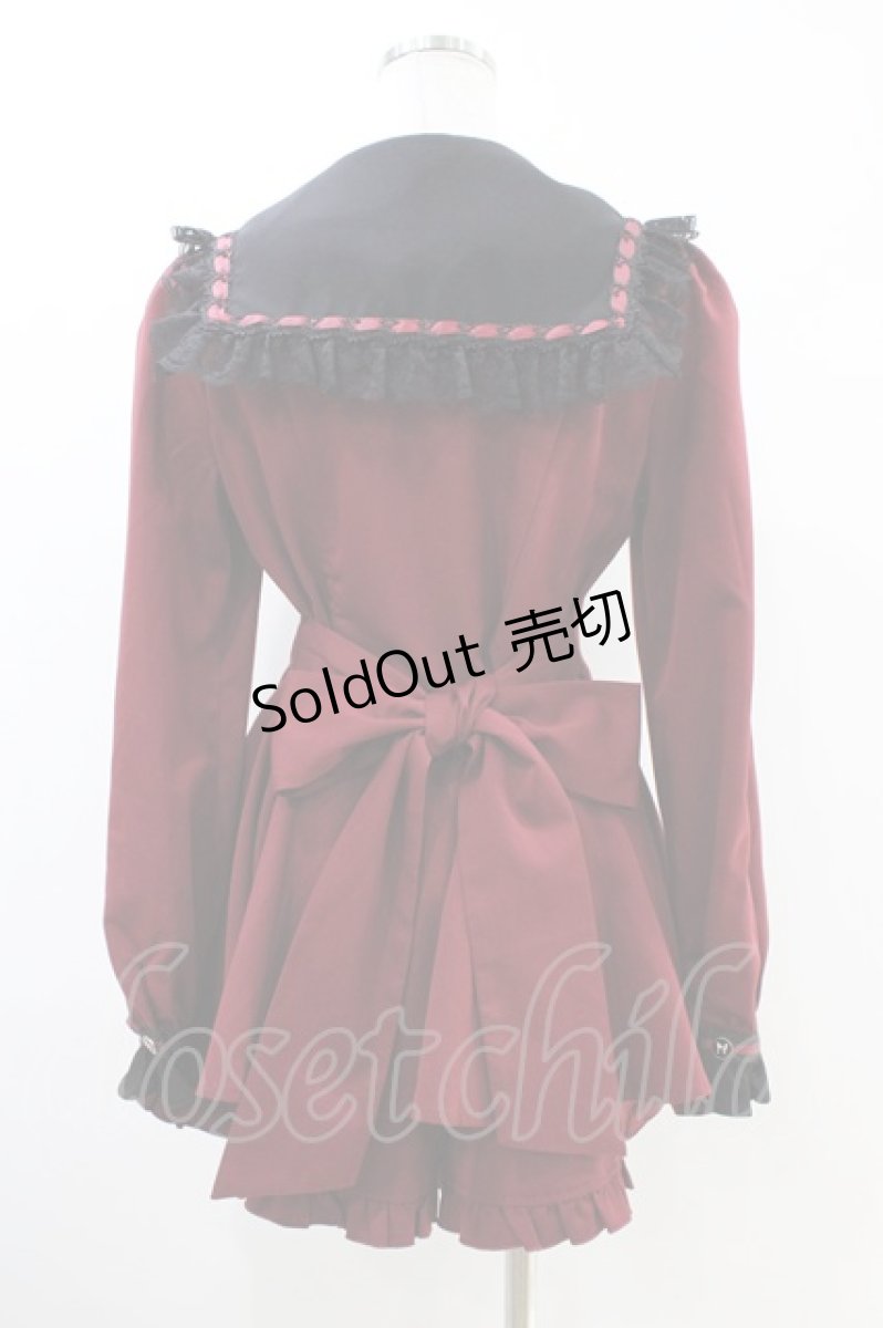 画像2: Secret Honey / セーラー襟セットアップ M ワイン H-26-05-10-1014-CA-OP-NS-ZH (2)