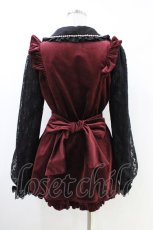 画像2: Secret Honey / レース袖ベロアセットアップ M ワイン H-26-05-10-1015-CA-OP-NS-ZH (2)
