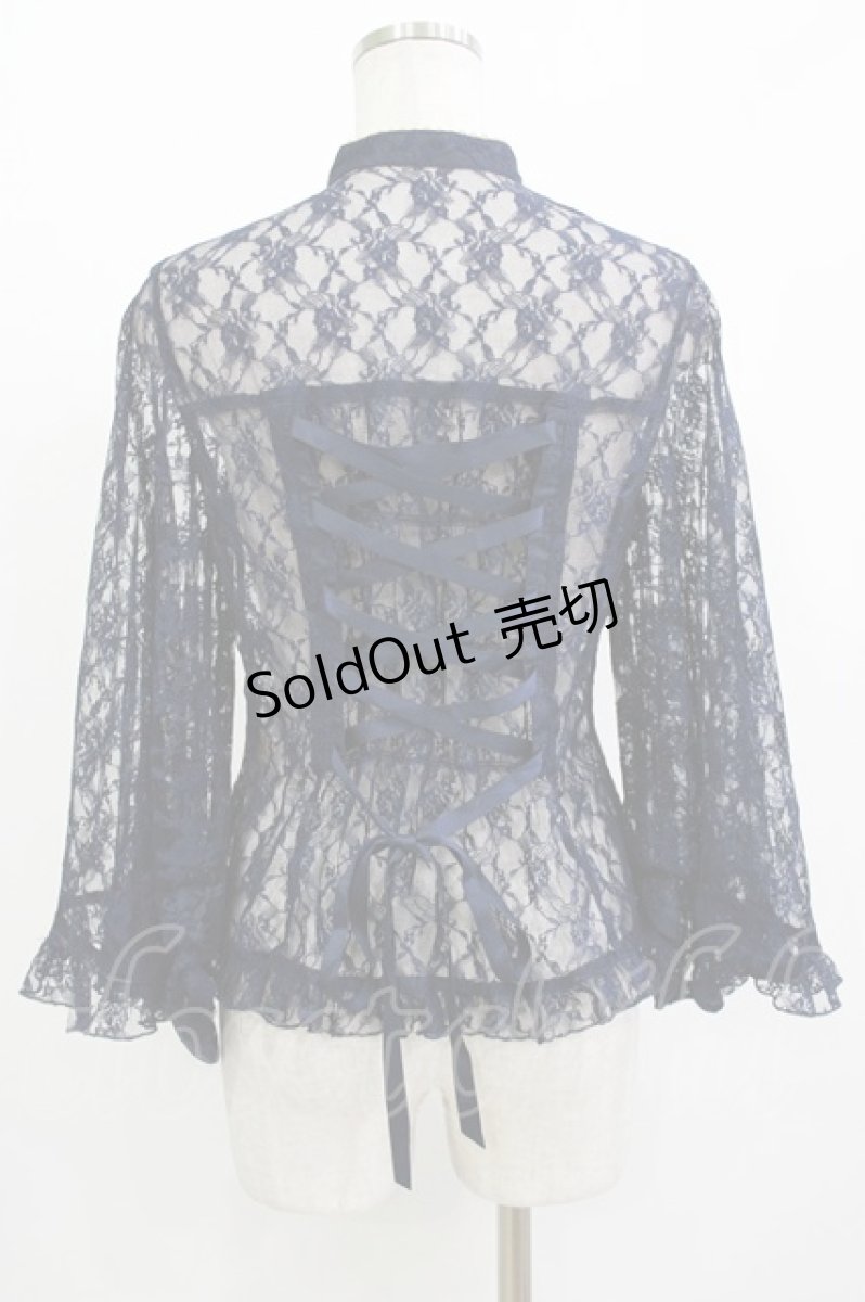 画像3: metamorphose / レース着物袖ブラウス Free ネイビー H-26-05-11-027-ME-BL-NS-ZH (3)