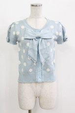 画像1: Angelic Pretty / 宝石リボンドットニットカーディガン Free サックス H-26-05-11-038-AP-TO-NS-ZH (1)