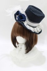 画像1: ALICE and the PIRATES / クラウンミニハット  ネイビー H-26-05-11-057-PA-AC-NS-ZH (1)