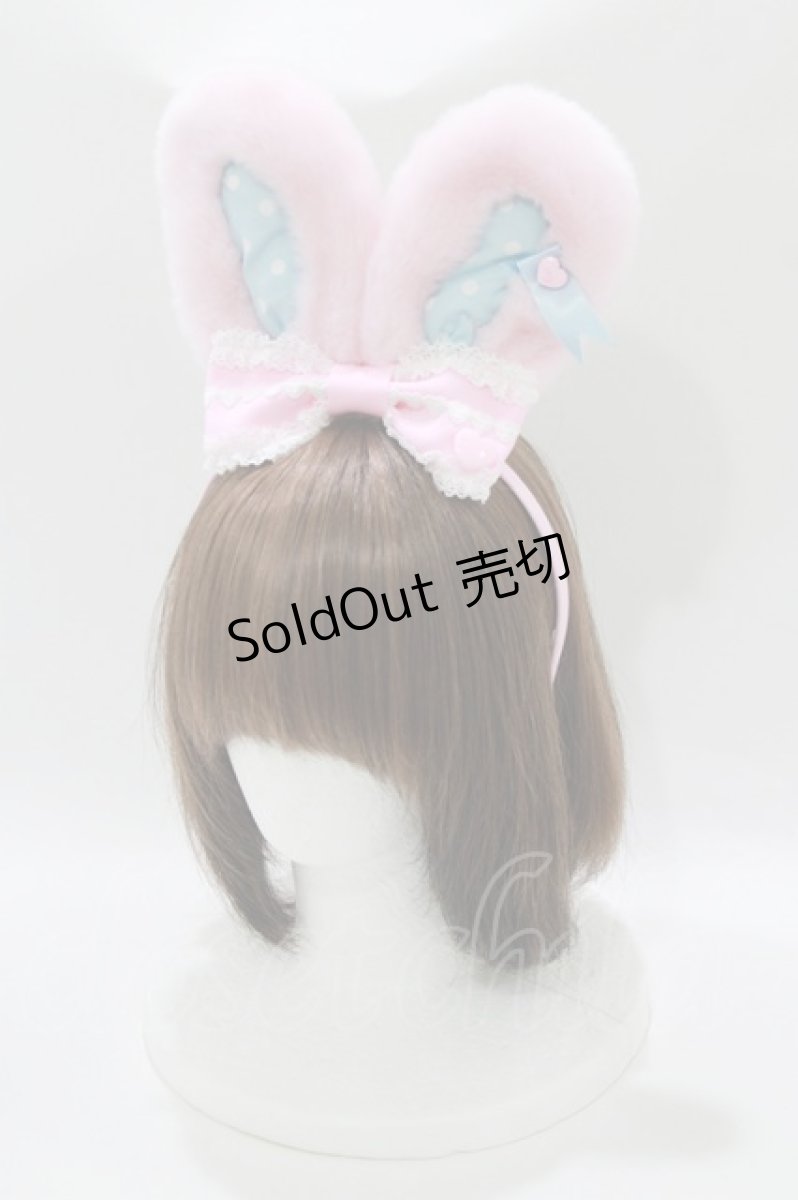 画像1: Angelic Pretty / Heartリリカルバニーカチューシャ  ピンク H-26-05-11-060-AP-AC-NS-ZH (1)