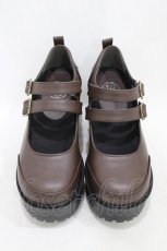 画像1: YOSUKE / 厚底ストラップシューズ M/23cm ダークブラウン H-26-05-11-1001-PU-SH-AK-ZH (1)