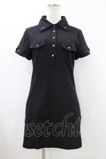 画像1: Ozz Croce / バック刺繍ポロシャツワンピース  黒 H-26-05-11-1030-OO-OP-AK-ZH (1)