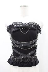 画像1: AVENCHUMU / Cross chain&ribbon corset F 黒 H-26-05-11-1040-LO-TO-AK-ZH (1)