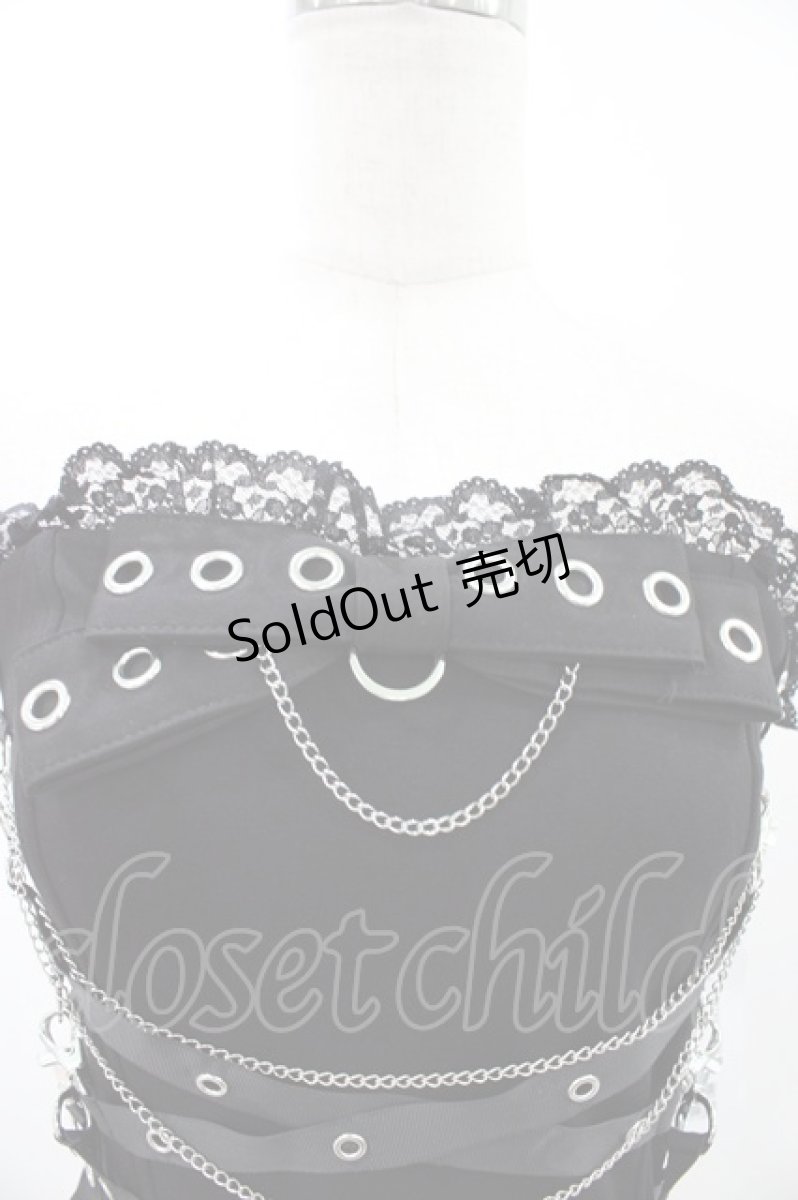 画像3: AVENCHUMU / Cross chain&ribbon corset F 黒 H-26-05-11-1040-LO-TO-AK-ZH (3)