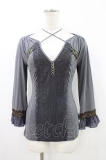 画像1: OZZ ANGELO / レースカットソー  グレー H-26-05-11-1050-OO-TO-AK-ZH (1)