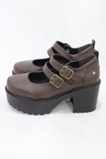 画像2: YOSUKE / 厚底ストラップシューズ M/23cm ダークブラウン H-26-05-11-1001-PU-SH-AK-ZH (2)