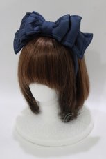 画像1: metamorphose / リボンカチューシャ  ネイビー H-26-05-11-065-ME-ZA-NS-ZH (1)