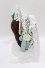 画像2: metamorphose / royalジャガードハーフボンネットカチューシャ  ミント H-26-05-11-068-ME-AC-NS-ZH (2)