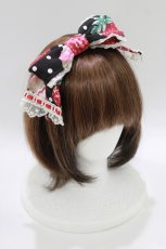 画像1: Angelic Pretty / Fresh Strawberry Dinerカチューシャ  ブラック H-26-05-11-077-AP-AC-NS-ZH (1)