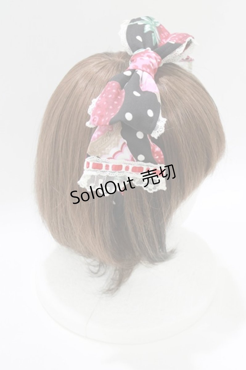 画像2: Angelic Pretty / Fresh Strawberry Dinerカチューシャ  ブラック H-26-05-11-077-AP-AC-NS-ZH (2)