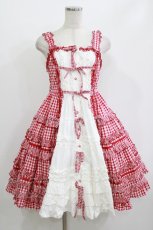 画像1: Angelic Pretty / Little Houseジャンパースカート Free アカ H-26-05-11-008-AP-OP-NS-ZH (1)