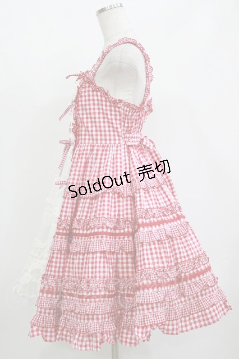 画像2: Angelic Pretty / Little Houseジャンパースカート Free アカ H-26-05-11-008-AP-OP-NS-ZH (2)