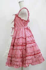 画像2: Angelic Pretty / Little Houseジャンパースカート Free アカ H-26-05-11-008-AP-OP-NS-ZH (2)