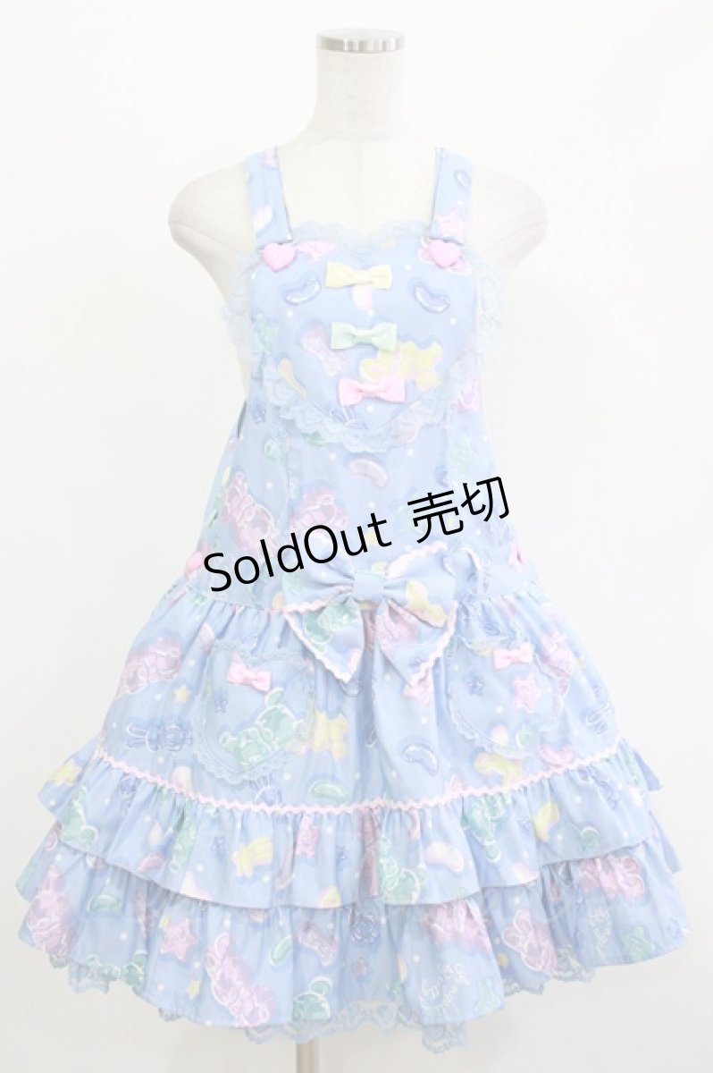 画像1: Angelic Pretty / Jelly Candy Toysハートサロペット Free ブルー H-26-05-11-013-AP-OP-NS-ZH (1)