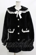 画像1: DearMyLove / バックレースアップビジューセーラーファーコート M ブラック H-26-05-11-015-GO-CO-NS-ZH (1)
