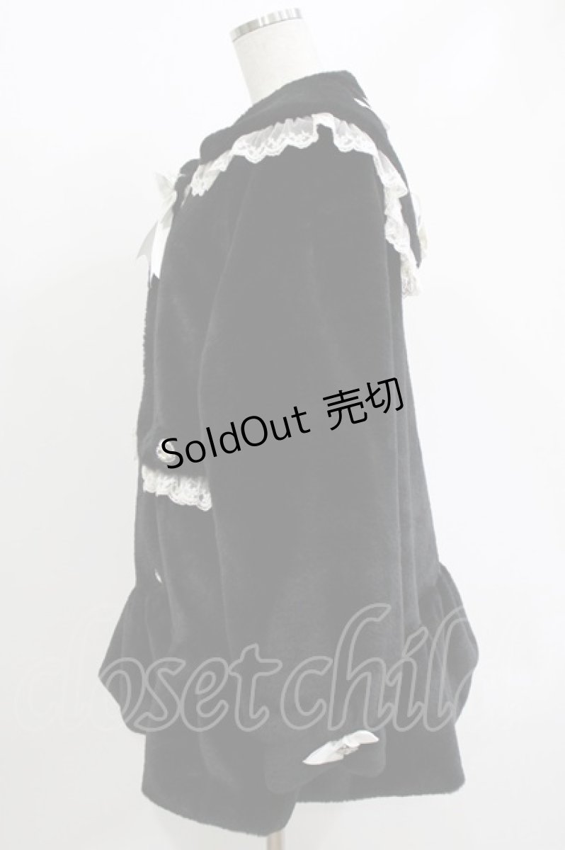 画像2: DearMyLove / バックレースアップビジューセーラーファーコート M ブラック H-26-05-11-015-GO-CO-NS-ZH (2)