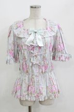 画像1: metamorphose / 【プラスサイズ】シャーロットスクエアあき半袖ブラウス プラスサイズ ミント H-26-05-11-025-ME-BL-NS-ZH (1)