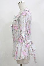 画像2: metamorphose / 【プラスサイズ】シャーロットスクエアあき半袖ブラウス プラスサイズ ミント H-26-05-11-025-ME-BL-NS-ZH (2)