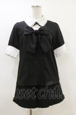 画像1: DearMyLove / 薔薇胸元開きブラウス M ブラック H-26-05-12-055-EL-BL-NS-ZH (1)