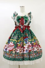 画像1: BABY,THE STARS SHINE BRIGHT / くみゃちゃんのDokiDoki Christmas Party柄ジャンパースカートII Free グリーン H-26-05-12-067-BA-OP-NS-ZH (1)