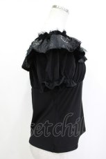 画像2: Qutie Frash / オフショルフリルパフカットソー  黒 H-26-05-12-1030-QU-TO-AK-ZH (2)