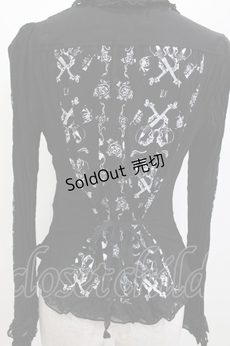 画像5: h.NAOTO / レース切替ブラウス  ブラック H-26-05-12-1035-HN-BL-KB-ZH (5)