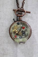 画像1: Q-pot. / ALICE-Melty Pocket Watch Necklace  ブロンズ H-26-05-12-1006-QP-AC-KB-ZH (1)